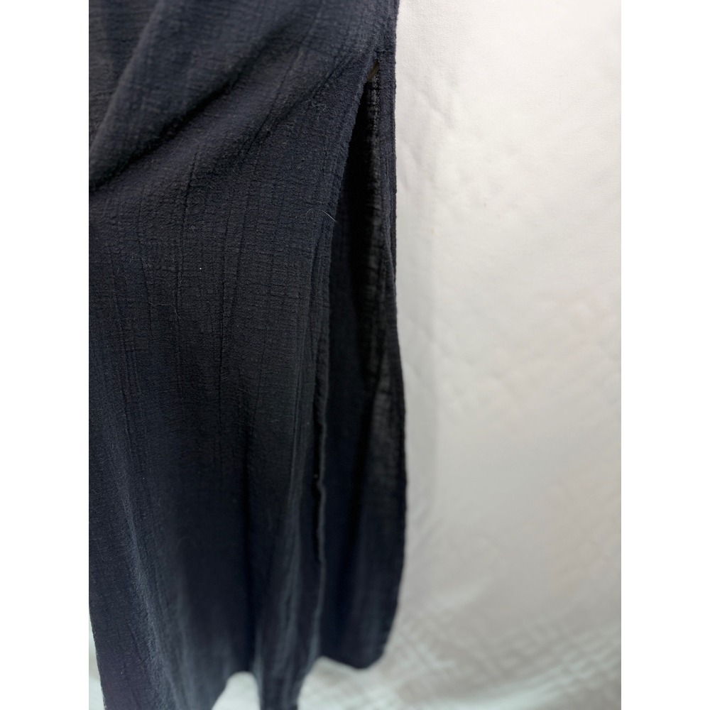 L*SPACE That Feel Good Fit Black Cotton Gauze Deep V-Neck Smocked Maxi Dress S/P - Picture 5 of 9